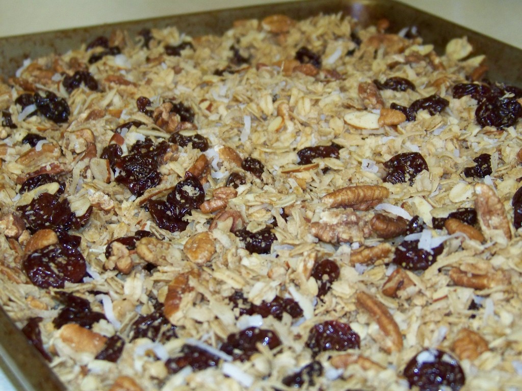 Tart cherry granola with toasted coconut and pecans